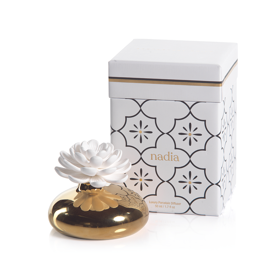 NADIA PORCELAIN DIFFUSER:  FLEUR D'ORANGER