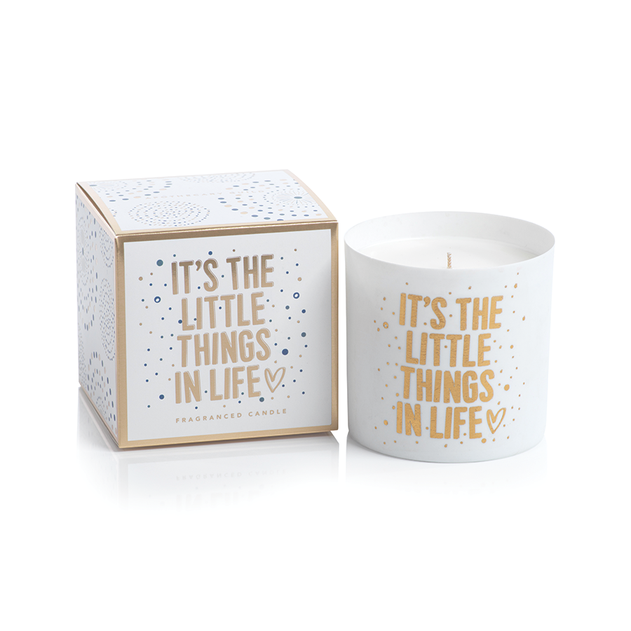 APOTHECARY GUILD PORCELAIN SCENTED CANDLE JAR: IT'S THE LITTLE THINGS IN LIFE