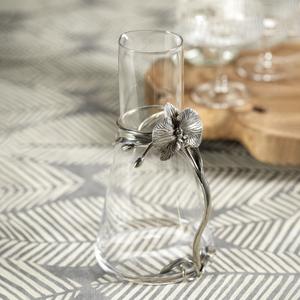 A BOGAR ORCHID PEWTER AND GLASS PITCHER