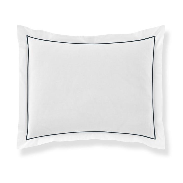 PEACOCK ALLEY BOUTIQUE EMBROIDERED PERCALE SHAM  NAVY
