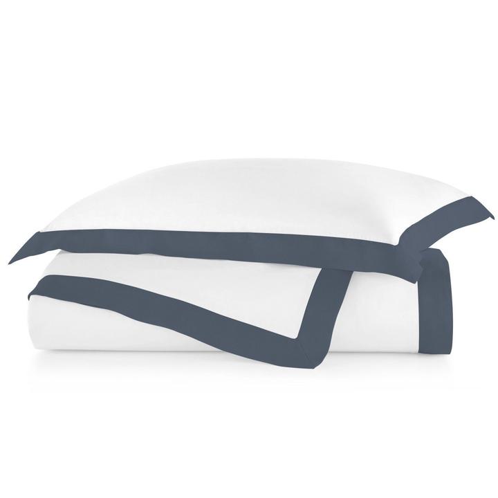 PEACOCK ALLEY MANDALAY LINEN CUFF DUVET COVER  NAVY