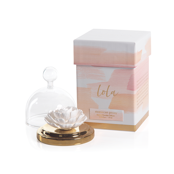 LOLA PORCELAIN DIFFUSER:  MOROCCAN PEONY