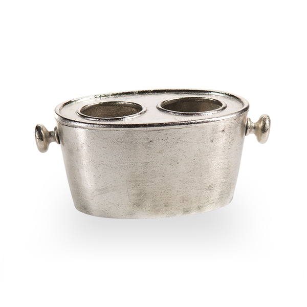 RAW ALUMINUM TWO BOTTLE WINE HOLDER