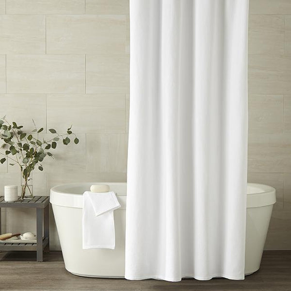 PEACOCK ALLEY SPA SHOWER CURTAIN  WHITE