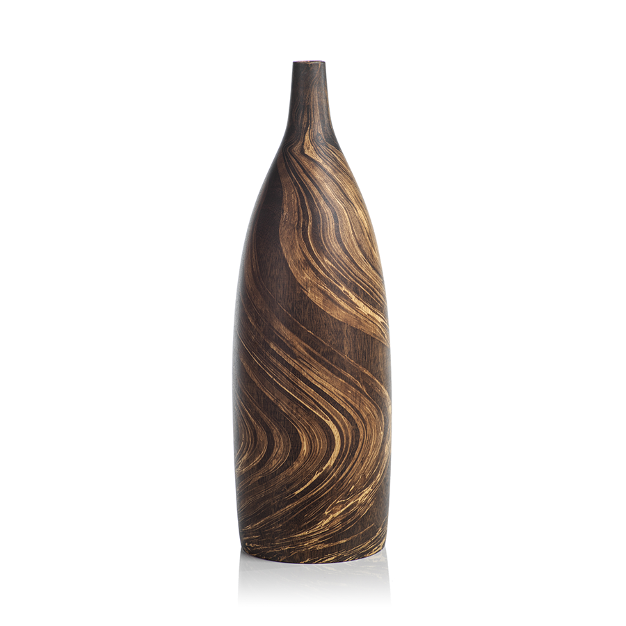 MANGO WOOD MARBLEIZED VASE