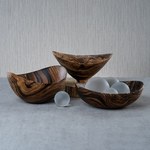 MANGO WOOD MARBLEIZED BOWL - BUTTERFLY