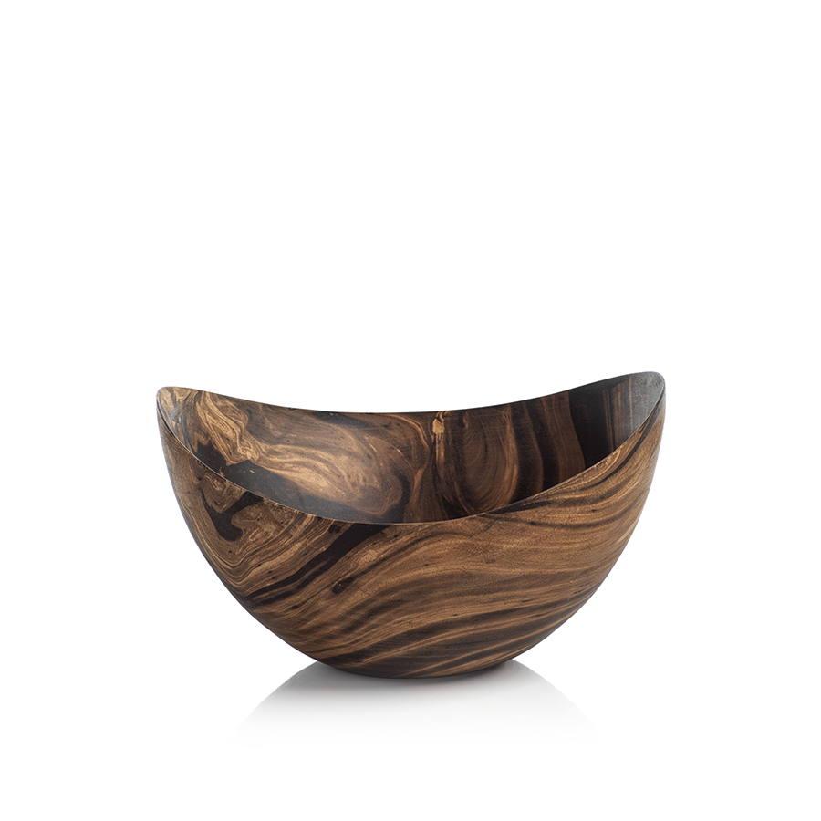 MANGO WOOD MARBLEIZED BOWL - BUTTERFLY