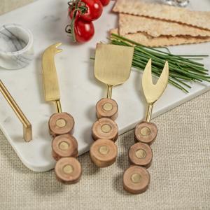 South Bay METAL AND WOOD 3 PIECE CHEESE TOOL SET