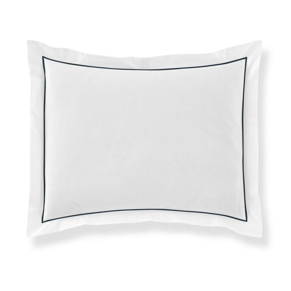 PEACOCK ALLEY BOUTIQUE EMBROIDERED PERCALE SHAM  NAVY