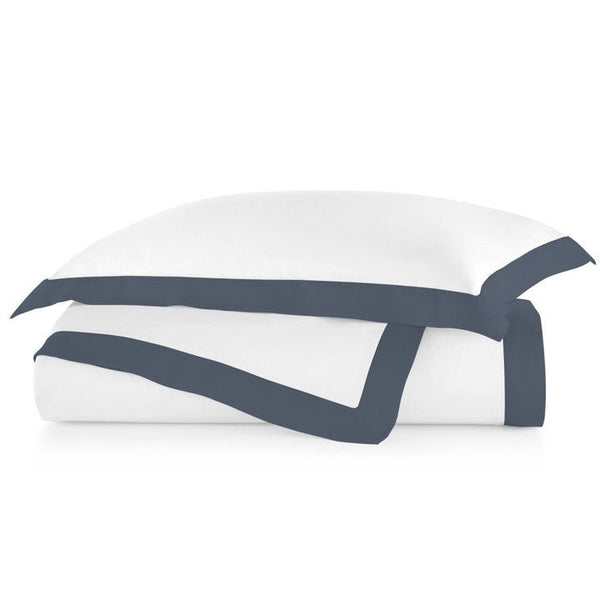 PEACOCK ALLEY MANDALAY LINEN CUFF DUVET COVER  NAVY